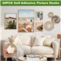 VFANDV 21Pcs Crochet Adhesif Mural Crochets Adhésifs Invisibles, 3 Formes Crochets Adhésifs Invisibles, Attache Cadre Adhésif Ac