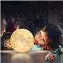 Lampe Lune 3D, ALED LIGHT Veilleuse LED Lampe Luna Tactile 3 Couleurs, 15cm/5,9inch Diamètre, USB Rechargeable Veilleuse Lune po