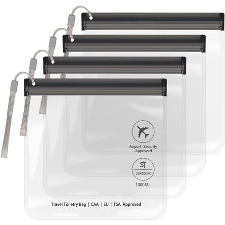 SLIJAR Lot de 4 Trousses de Toilette Transparente pour Voyage
