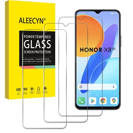 [3 Pièces] Verre Trempé Protecteur D’écran Compatible avec Honor X8 5G / Honor X6