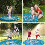 Paochocky 170cm Tapis Enfant de Jet d'eau, Tapis De Pulvérisation D'éclaboussure d'eau Splash Sprinkle Play Mat pour Activités d