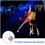 Lectorias Lot de 2 Filet Basket en Polyester, Filet de Basketball Amovible 12 Boucles, tricolores Rechange Filet Panier Basket-B
