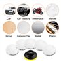 Newpop 7 Pièces Kit Polissage Voiture, 80 mm Pad Polissage Voiture, Disque Polissage en Laine, Tampon de Polissage en Laine D'Ag