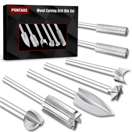 Sculpture Sur Bois Jeu de Mèches pour Outil Rotatif Compatible Avec Dremel