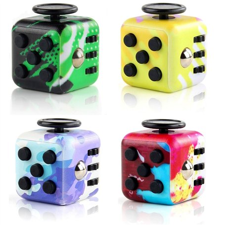Steemjoey 4PCS Anti-Stress Fidget Toy Cube Anti Stress Jouet Décompression Jouet Cube avec 6 modules apaisants pour Enfants et A