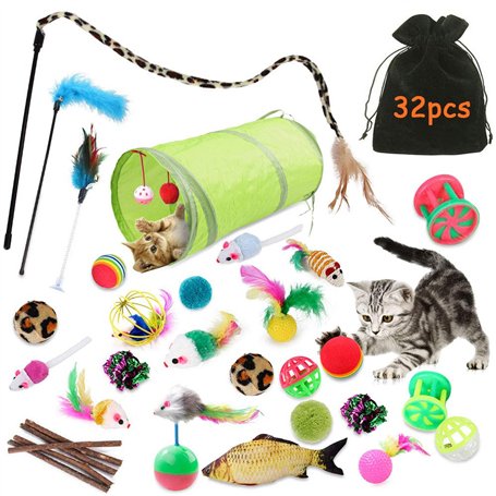 TOPSEAS Kit Jouet Chats Animaux Domestiques Toys pour Chaton Minou