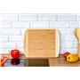 BlauKe® Planche à Découper en Bois en Bambou avec Rigole (Grande 37x29cm) – Planche en Bois Épaisse pour Viande Pain Fromage Lég
