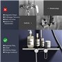 HOMELODY Système de douche avec robinetterie et étagère en verre chromé – Robinet de douche complet avec douchette à main, douch