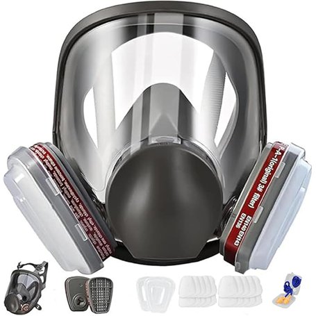 goambuy Masque de protection respiratoire réutilisable avec 20 filtres à charbon actif pour peinture - Protège contre le gaz