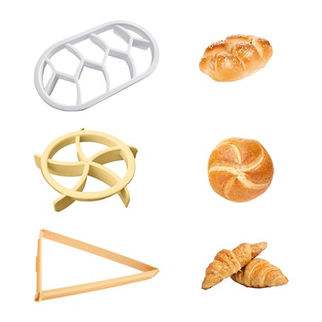 Machine à pain 3 pièces - Moule à pain - Moule à croissant - Outils de cuisson - Coupe-pain - Moule en plastique - Coupe-croissa