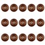 Lot de 15 Boutons en Bois à Quatre Yeux Avec Bords Ronds - Pour Cardigan