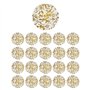 ZBHDEYG Lot de 20 Sets de Table Dorés Ronds en Feuille d'Or - Brillants et en Maille - Accessoires de Fête de Mariage et d'Anniv