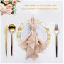 ZBHDEYG Lot de 20 Sets de Table Dorés Ronds en Feuille d'Or - Brillants et en Maille - Accessoires de Fête de Mariage et d'Anniv