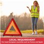 GADLANE Triangle De Signalisation Homologué Ece & Gilet Jaune Réfléchissant Pliable Alerte De Sécurité