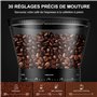AMZCHEF Moulin à Café Electrique 160 W | 30 Réglages de mouture grossière à fine | 1-12 Tasses ou jusqu'à 40 secondes | Capacité