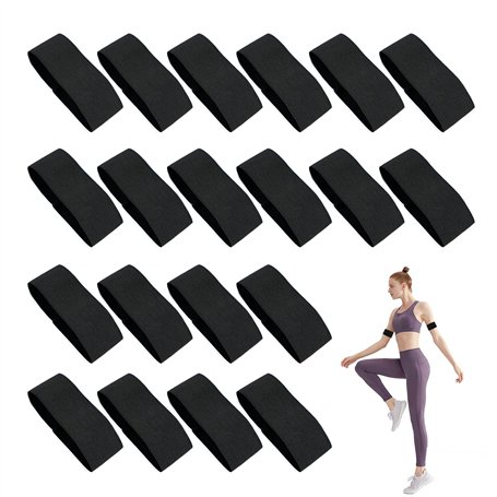 20 Pièces Brassard Élastique Noir Brassards de Capitaine Brassard Noir Deuil Respect Funérailles Deuil pour Le Tir