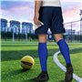 SKHAOVS 4 Paires Chaussettes de Football Enfant, Chaussette Foot Bleues pour Garçons Filles, Chaussettes Hautes de Sports Chauss