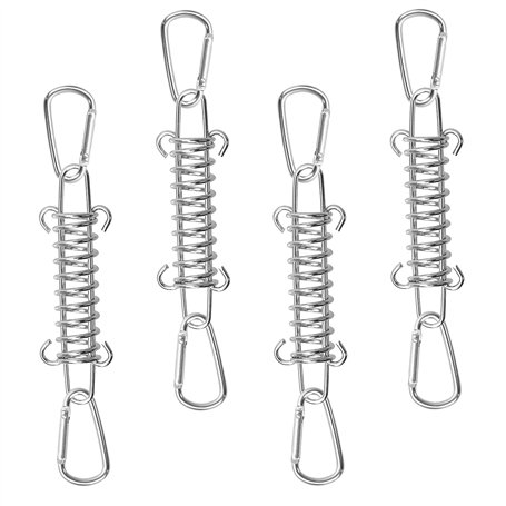 4 Pcs Boucle de Corde de Ressort de Tente Tendeur Voile Ombrage en Acier Inoxydable Ressort Voile D'ombrage Tendeur Ressort Bouc