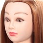 Tête de Mannequin avec de Vrais Cheveux Coiffeur Tête d'entraînement Tête Formation Coiffure avec Support pour L