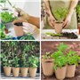 50 Pièces Pot Semis Biodégradable 8cm Bassin de Greffe en Fibresrond Pots de Semis Pots de Plantes avec 50 Étiquettes de Plantes