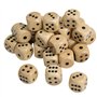 Lot de 40 Dés en Bois 16mm Jeu de Dés en Bois 6 Faces Dés en Bois Naturel Accessoires de Jeux de Société de Jeu de Cartes DIY po