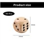 Lot de 40 Dés en Bois 16mm Jeu de Dés en Bois 6 Faces Dés en Bois Naturel Accessoires de Jeux de Société de Jeu de Cartes DIY po