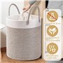 ZLPBAO Corbeille à Linge Panier à Linge en Coton Tissé Panier de Rangement 40L Boho Corbeille a Linge de Qualité Supérieure avec