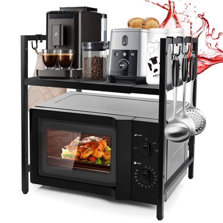 2 Niveaux Support de Four à Micro-Ondes Extensible