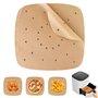 100 Papier Sulfurisé Air Fryer，Perforé Papier Cuisson Air Fryer，Jetable Antiadhésive Sans Huile Papier Parchemin Accessoires pou