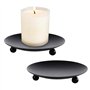 VIVIIHOO Lot de 2 bougeoirs en métal noir pour bougies piliers