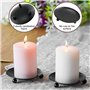 VIVIIHOO Lot de 2 bougeoirs en métal noir pour bougies piliers, design élégant pour décoration de table et dîner aux chandelles
