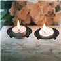 VIVIIHOO Lot de 2 bougeoirs en métal noir pour bougies piliers, design élégant pour décoration de table et dîner aux chandelles