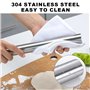 Aililong Rouleau à Pâtisserie en Acier Inoxydable - Qualité Supérieure pour Pizza, Pâtes, Fondant - Passe au Lave-Vaisselle - 40