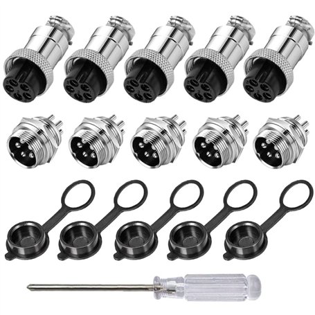 Aiqeer 5 Pièces 5 Broches GX16 Aviation Connecteur