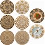 Lot de 6 Sets de Table Ronds Tissés
