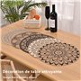 Style Imprimé Bohème Lavable Résistantes à la Chaleur Antidérapan Rond 38x38cm pour Cuisine