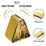 TENQUAN 10 Pcs Couverture de Survie, 210cm x 160cm Couverture Survie Extra Large Mylar Argent Doré Couverture Kit de Survie Ther