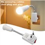 Hoembpn Lampe Douille E27 avec Interrupteur，Adaptateur Prise EU Plug avec Bras 20cm 360 réglable pour E27 LED Ampoule,Lampe de C