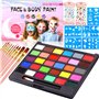 MULEVIP Visage Corps Peinture 30 Couleurs Palette de Maquillage Enfants