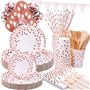VIPNAJI 186 PCS Vaisselle Anniversaire Assiette Vaisselles Anniversaires Fille Assiettes Dîner Dessert Tasse Serviette Papier Pa