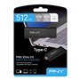 PNY Clé USB 3.2 Gen 2 512GB Pro Elite V3™ Type-C® - Jusqu'à 1000 Mo/s en Lecture, Jusqu'à 800 Mo/s en Écriture, Idéale pour Le S