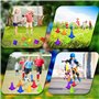 KIMIGO Jeux Exterieur Enfant Kit,3 en 1 Jeux en Plein Air pour Enfants,Jeu de Lancer de Balle,Jeu D'anneau en Plastique,Toss Jeu