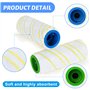 USHOP Rouleaux De Rechange pour Karcher FC7 FC5 FC3 FC3D,Brosse à rouleaux pour machine de nettoyage,Vert + bleu（4PCS）