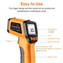 XinJiaYi Thermomètre infrarouge (-50 °C à 550 °C) - Pistolet de température laser pour four à pizza - Thermomètre laser sans con