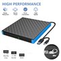 Lecteur CD/DVD Externe pour PC, USB 3.0 et USB-C Graveur DVD Externe Optique CD/DVD -/+RW Drive, Lecteur Graveur CD DVD Optiques