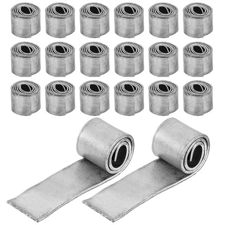 Tkxjry Lot de 20 poids de pêche en plomb souple - Bandes de feuilles de plomb - Rouleaux souples en tôle de plomb - 0