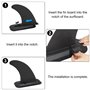Palmes de Planche Surf Détachable Centre Aileron de Surf en Plastique Directionnel Boucle Centre Fin pour Longboard Bateaux Kaya