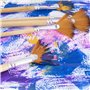 Pinceaux de Peinture 5 Pièces Pinceau éventail Paint Brush Artistes Brosses En Nylon pour Peinture Acrylique, Aquarelle et Huile