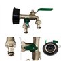 Maso Adaptateur de réservoir IBC double têtes IBC S60X6 vers robinet de jardin en laiton avec raccord de tuyau de 1,9 cm pour hu