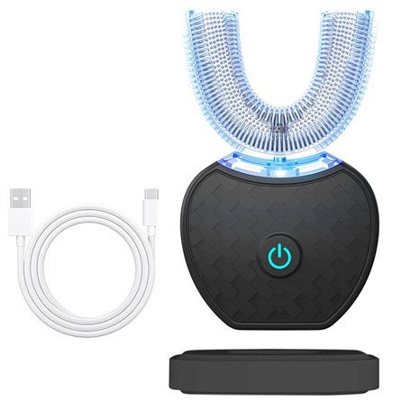 Brosse à dents automatique à 360° Mayeec Brosse à dents à ultrasons pour adulte Brosse à dents sonore avec minuterie 360° à ultr